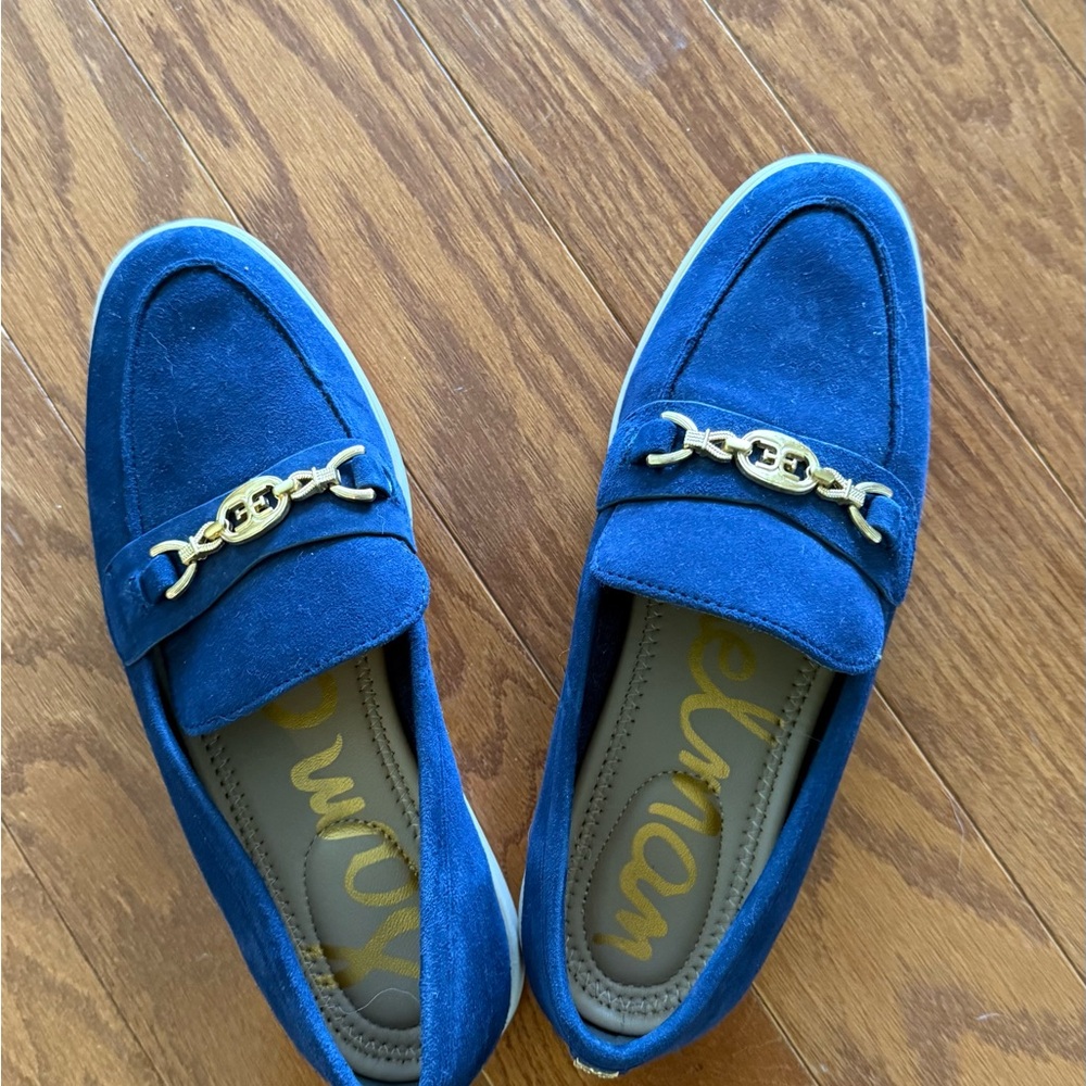 Sam Edelman Blue Espadrilles with Gold Chain